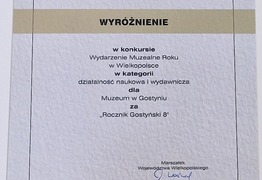 Wyróżnienie dla gostyńskiego Muzeum (photo)